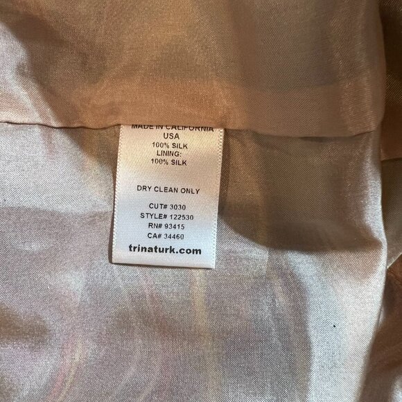Trina Turk Caspian Agate Swirl Silk Dress Size 8 - Picture 8 of 10